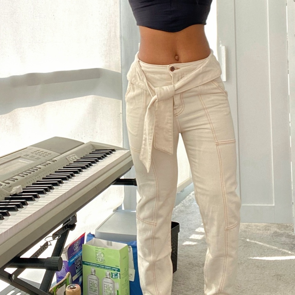 JONATHAN SIMKHAI
Henley Tie-Waist Seamed Pants